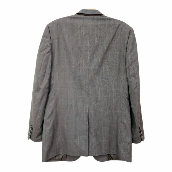 Vintage Burberrys' Sport Blazer Jacket Coat 40R Gray Two Button Checks Wool - Picture 3 of 14